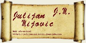 Julijan Mijović vizit kartica